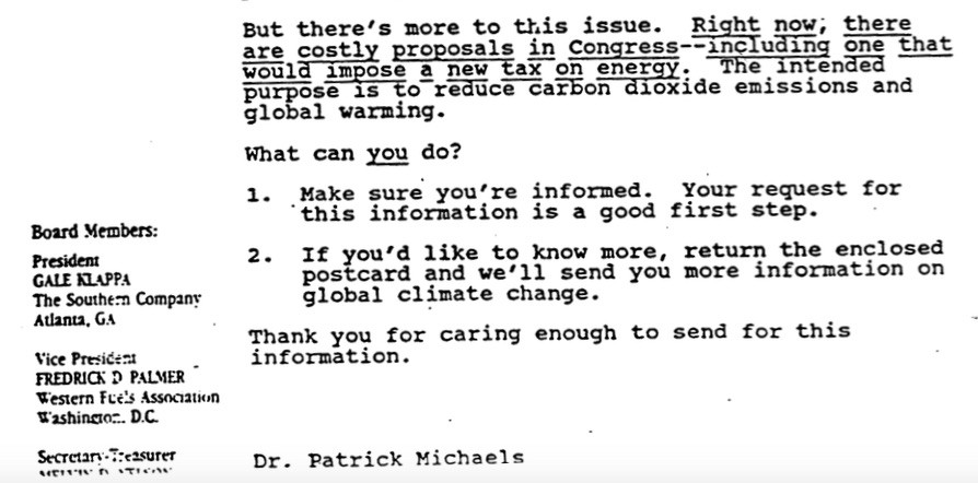 Wisconsin Energy Corp. CEO, Gale Klappa, President of Global Warming Misinformation Campaign Earlier In His Career